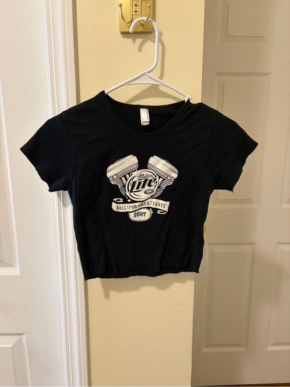 Miller Lite Black Graphic Crop Tee - 2007 Rally